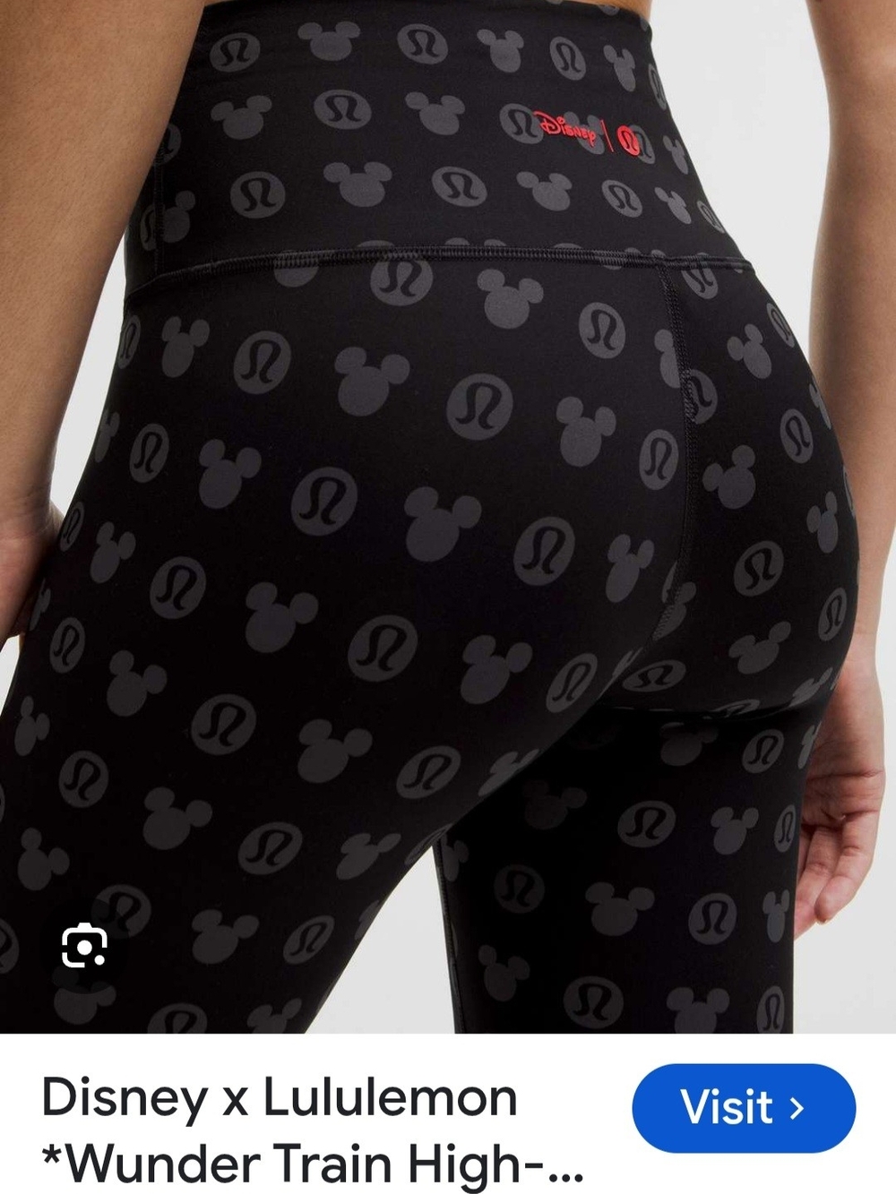 Lululemon X Disney Wunder Train  High-Rise Athletic Yoga Leggings - Black